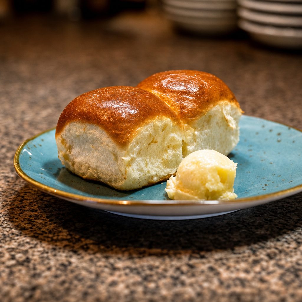 (2) Dinner Rolls with Honey Butter.